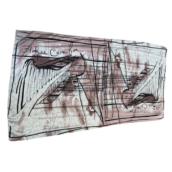 31 Rue Cambon Staircase Scarf Silk Architectural Print Lightweight Wrap - Picture 1 of 6